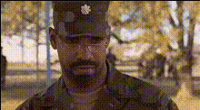 Denzel Washington Military Portrait
