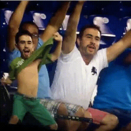 Excited Man At Sports Event