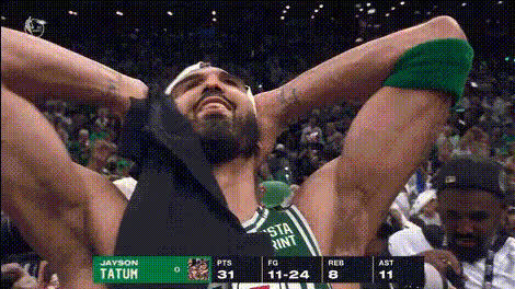 Jayson Tatum Celebrates Nba Finals