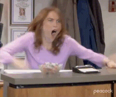 Jennifer Coolidge Surprised At Desk