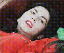 K Pop Woman Red Lipstick