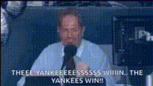 Man Celebrating Yankees Win