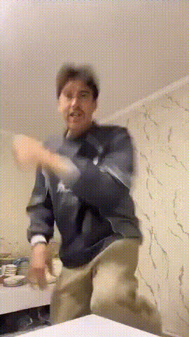 Man Dancing Enthusiastically