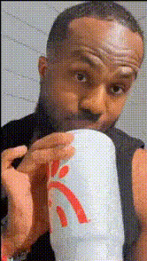Man Drinking Chick Fil A