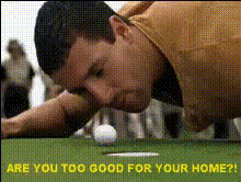 Man Golfing Humorously