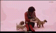 Man Hugging Brown Puppy