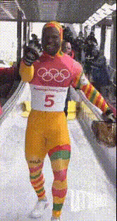 Man In Olympic Outfit