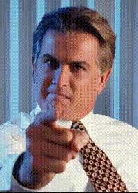 Man Pointing Accusatory Finger