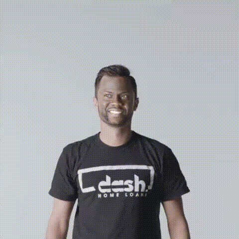 Man Pointing Up Smiling