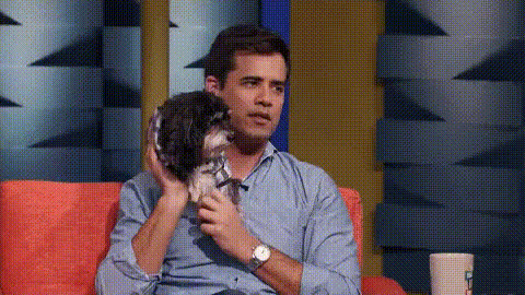 Michael Kosta With Dog