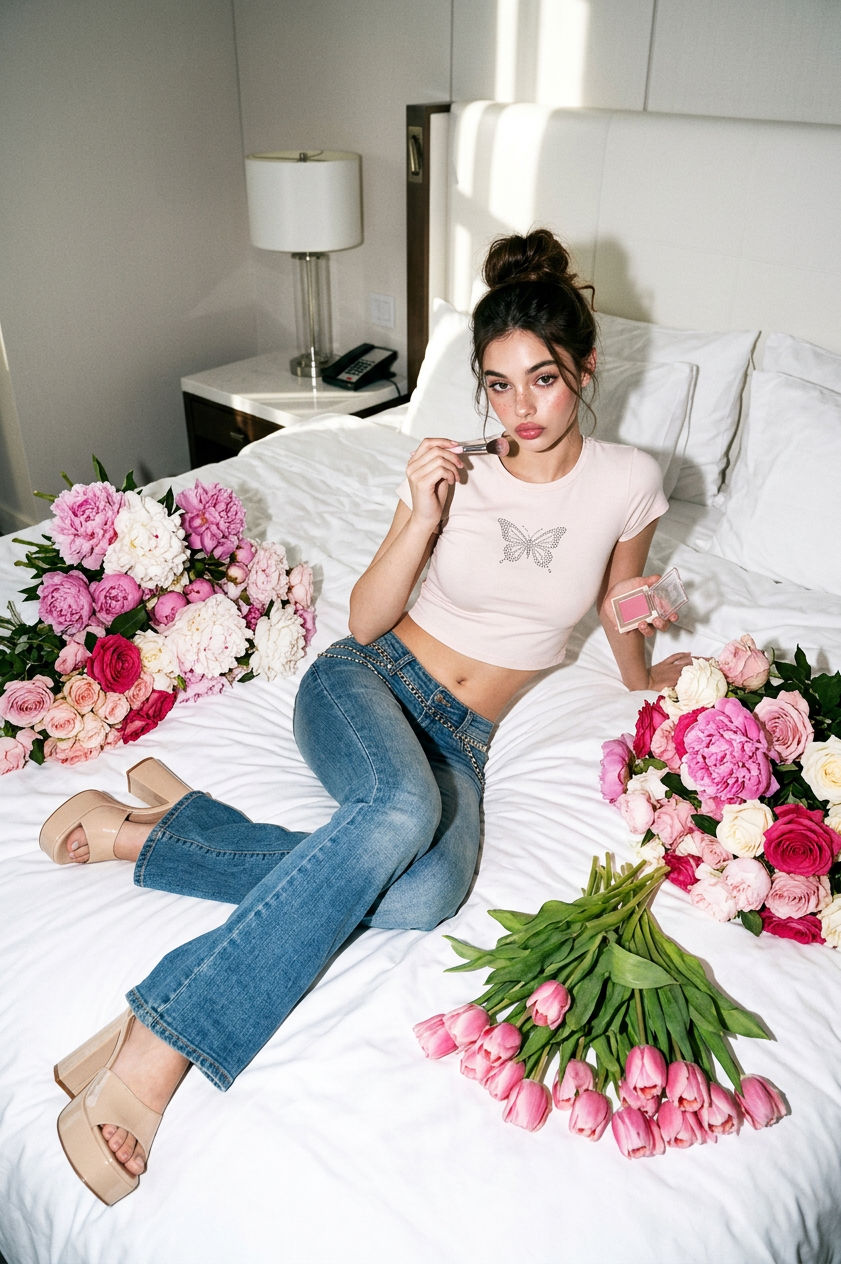 Flowers In Bed
