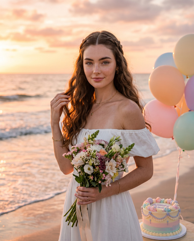 Golden Sunset Shoreline Birthday