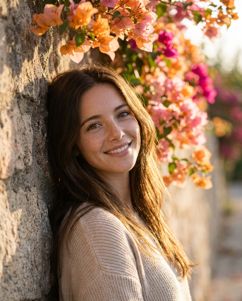 Golden hour floral portrait