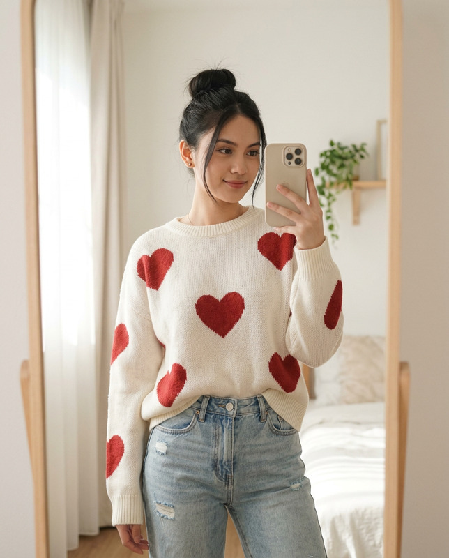 Cozy Morning Mirror Selfie