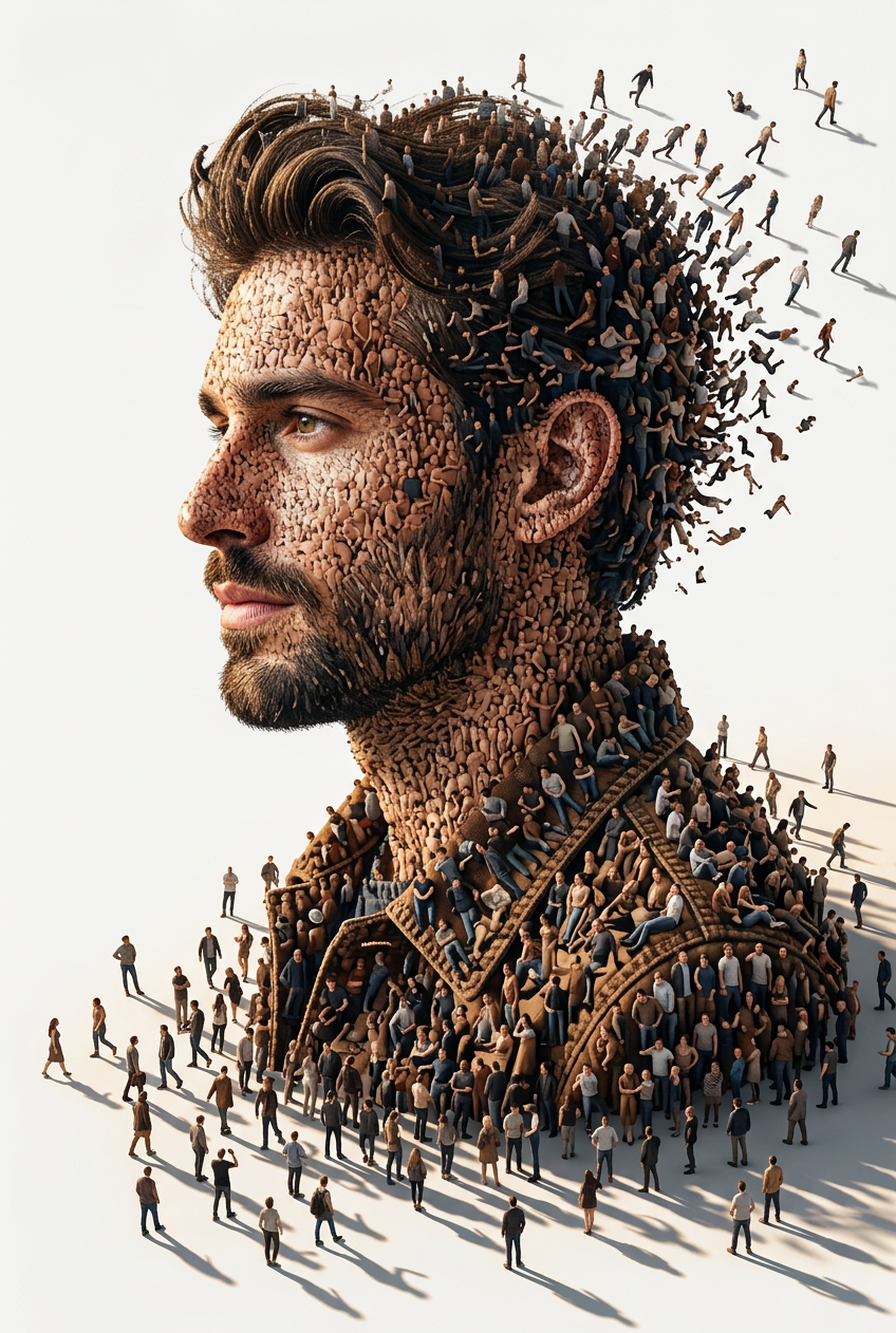 Human Mosaic Portrait
