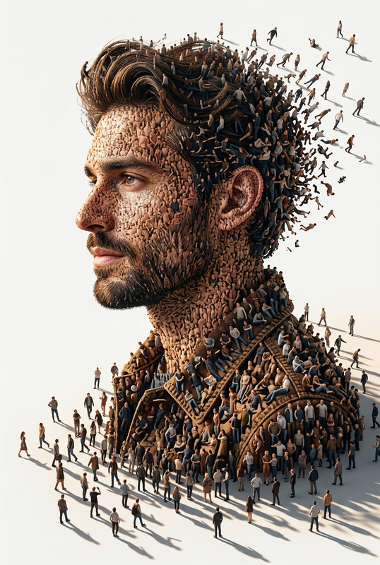 Human Mosaic Portrait