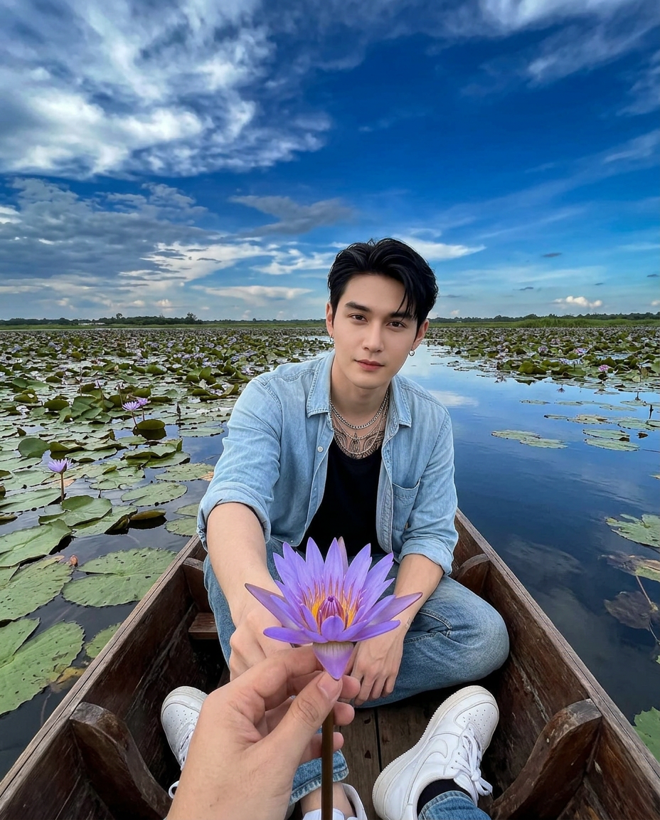 Vietnam lotus lake photoshoot