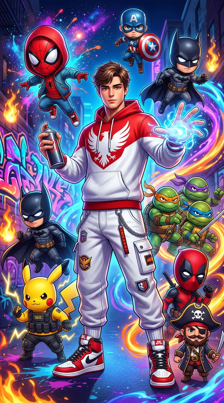 Chibi Multiverse Street Art