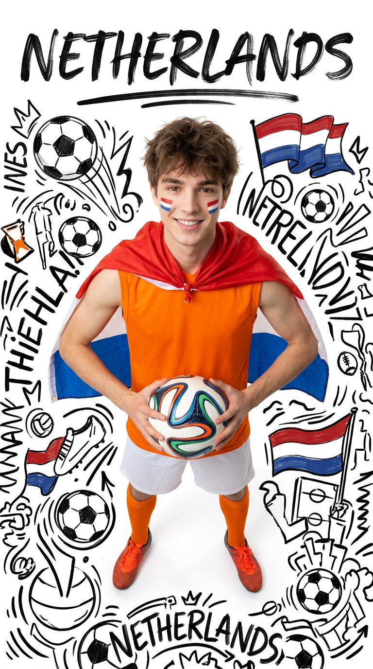Netherlands World Cup Graffiti Fan Poster