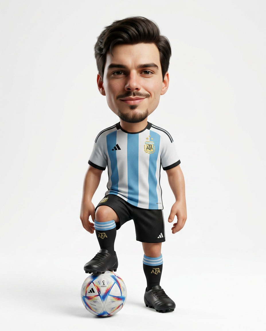 3D Football Player Caricature