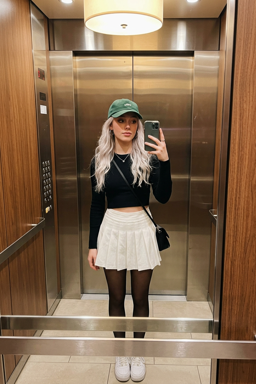 Elevator - Varsity Jacket Mirror Selfie