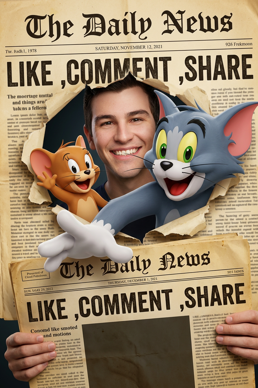 Tom Jerry Newspaper Pop-Out