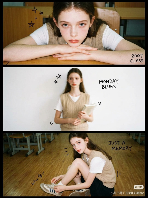 Korean Y2K Photo Strip School