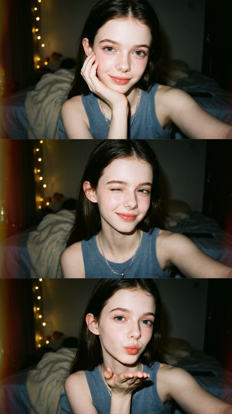 Late Night Flash Selfie Collage