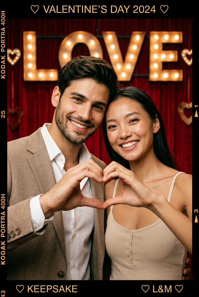 Valentine's Day Film Border Couple