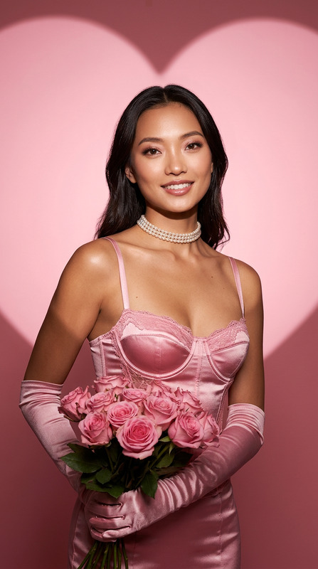Valentine Heart Light Pink Corset
