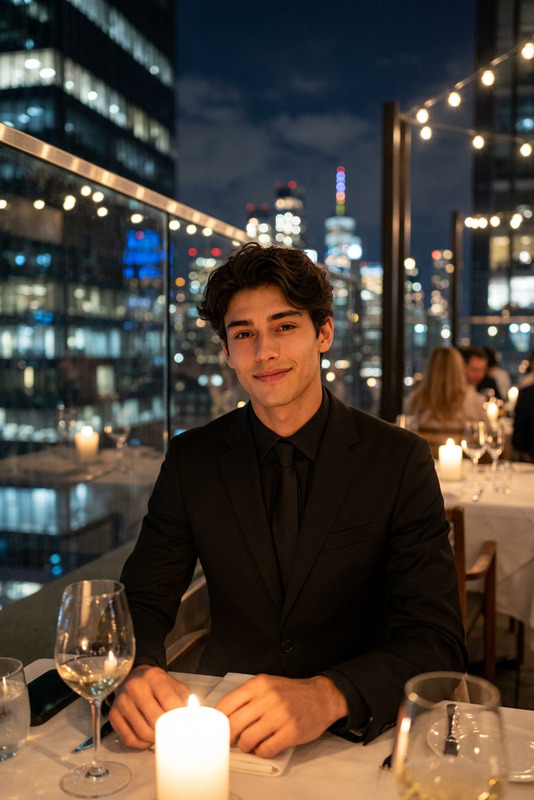 Rooftop Skyline Black Suit