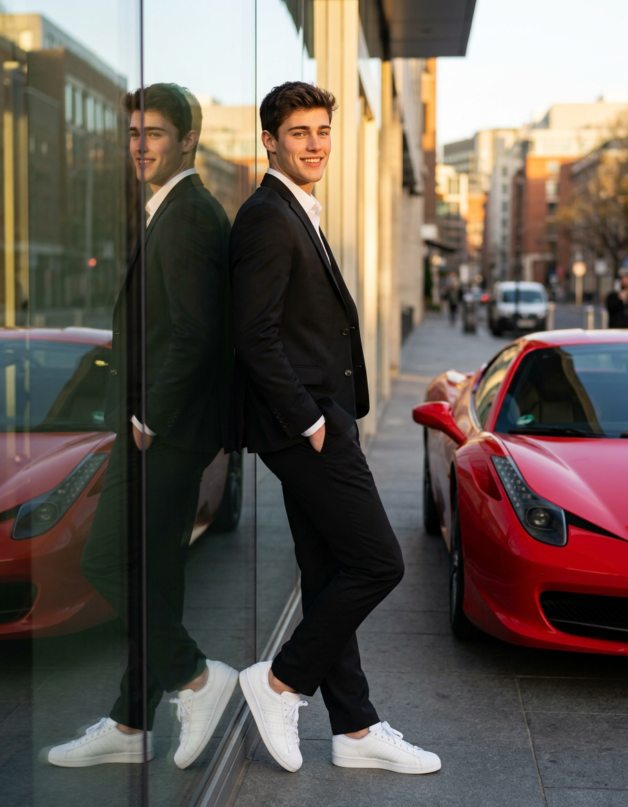 Golden Hour Ferrari Reflection