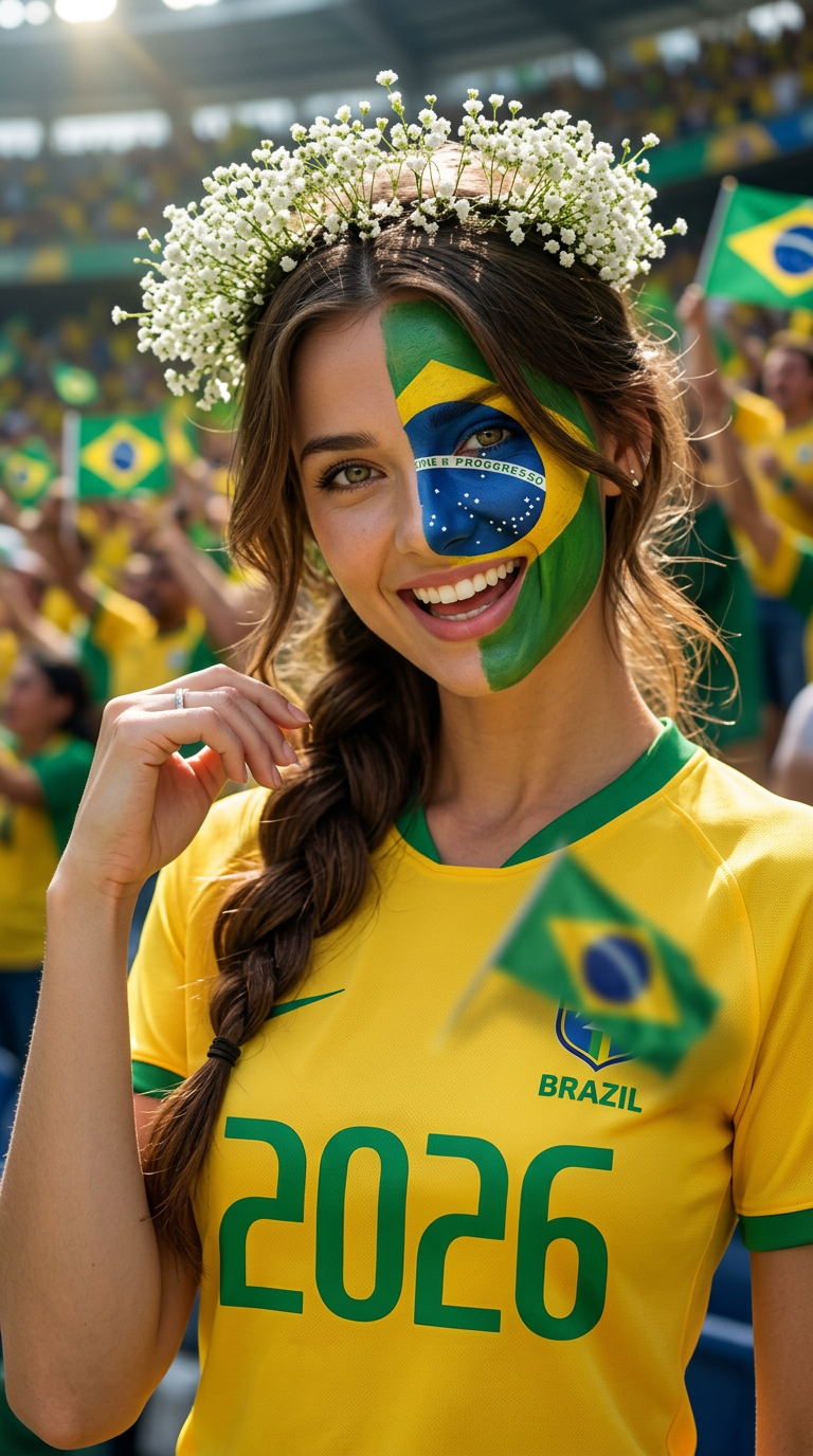 Brazil Face Paint Fan