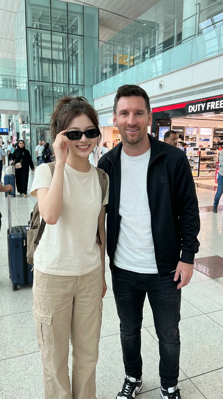 Airport Selfie With Messi