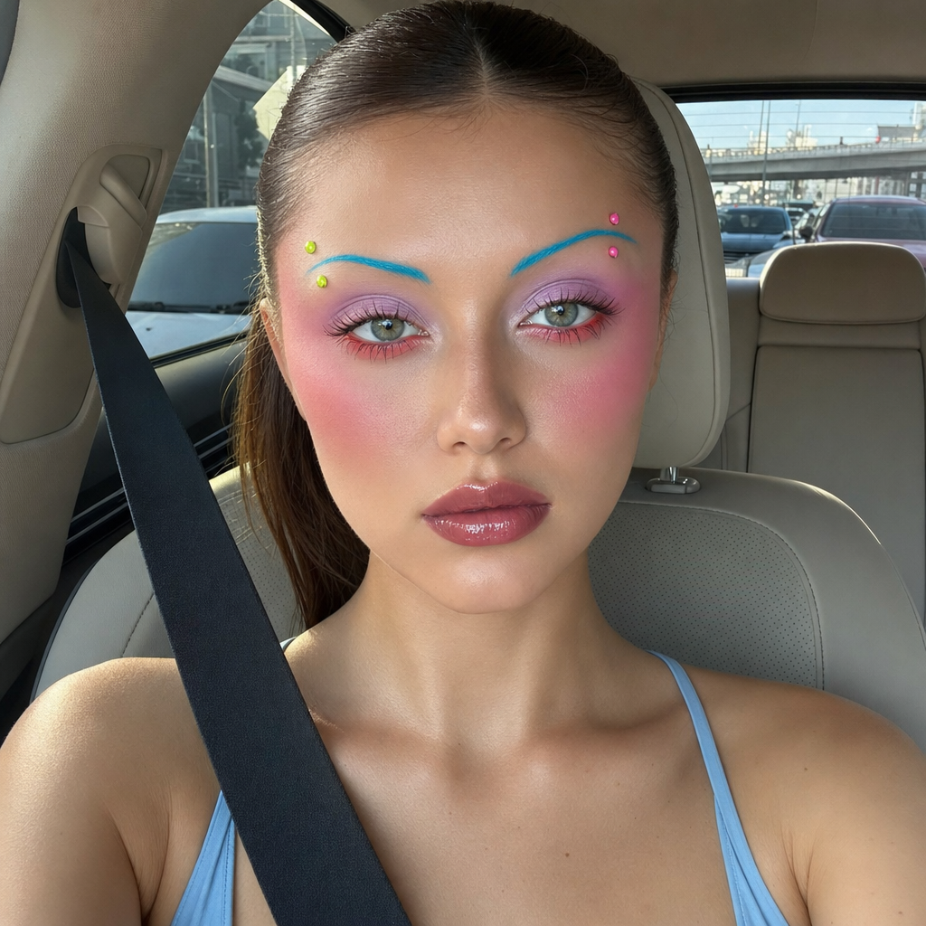 Makeup in the car