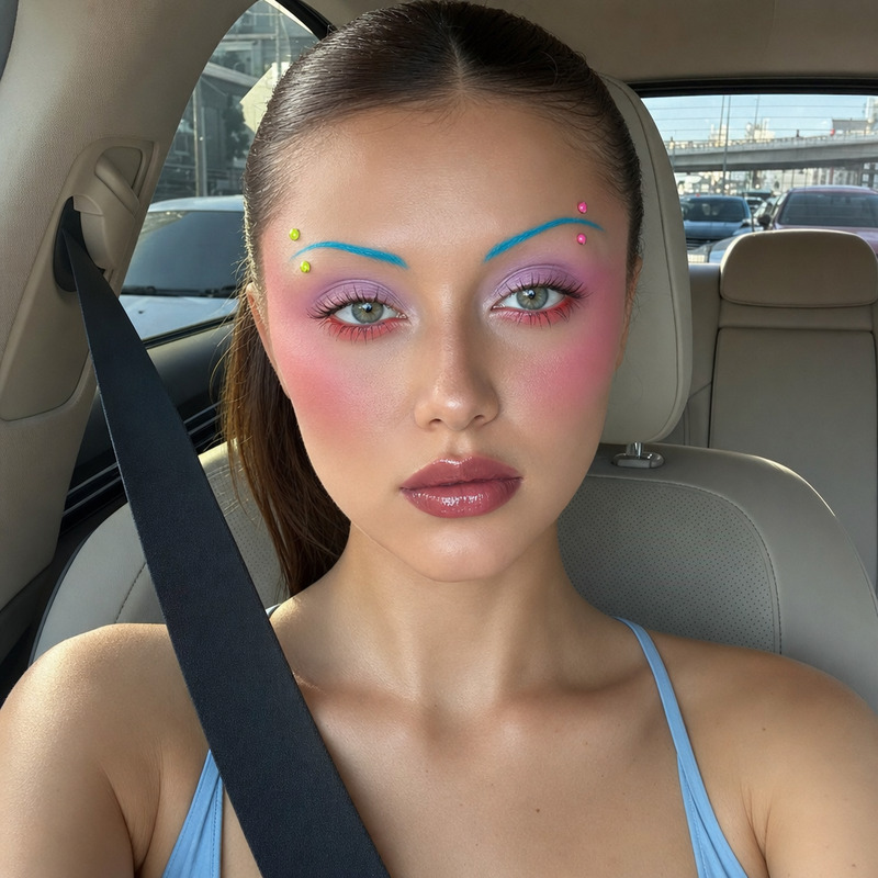 Makeup in the car