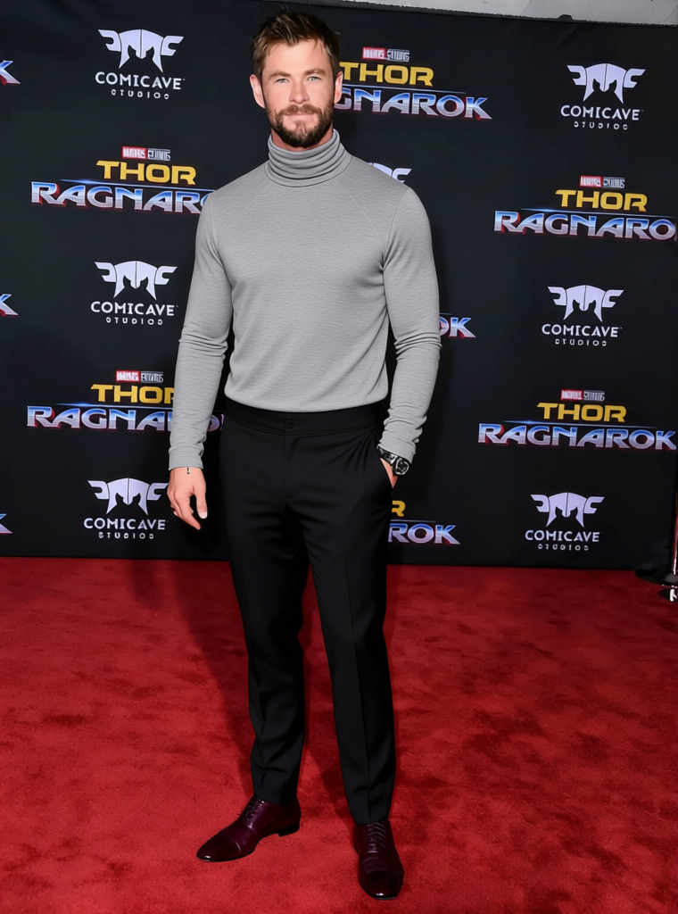 Michael B Jordan Casual Fitted Turtleneck With Trousers
