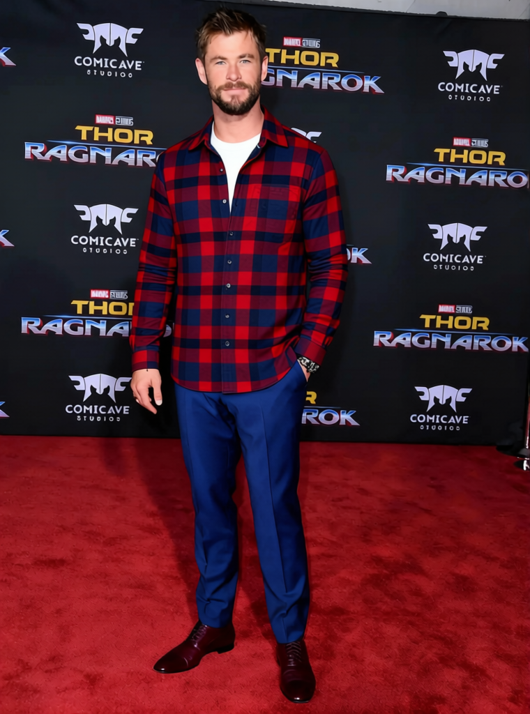 Chris Evans Casual Plaid Shirt With Jeans