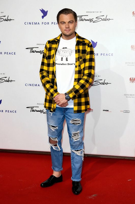 Retro 90s Flannel With Ripped Jeans