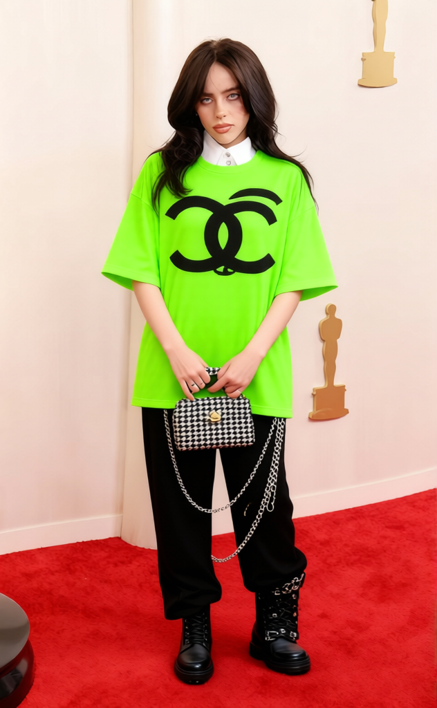 Billie Eilish Oversized Green Gucci Suit 2