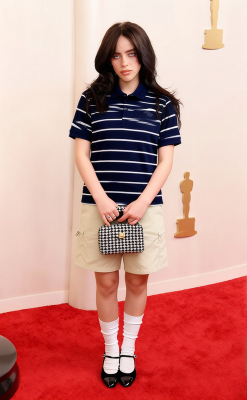 Y2k Layered Polo Shirts With Cargo Shorts