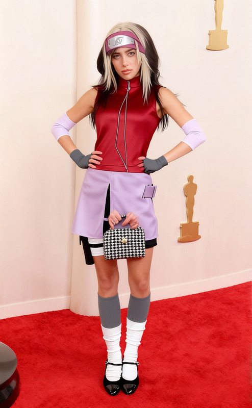 Sakura Haruno Red Qipao Dress With Black Shorts 2