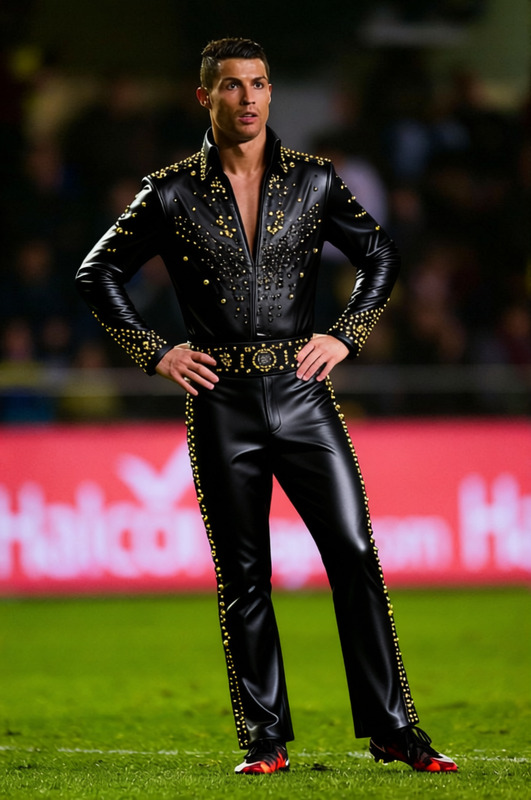 Elvis Presley Black Leather Suit Outfit 2