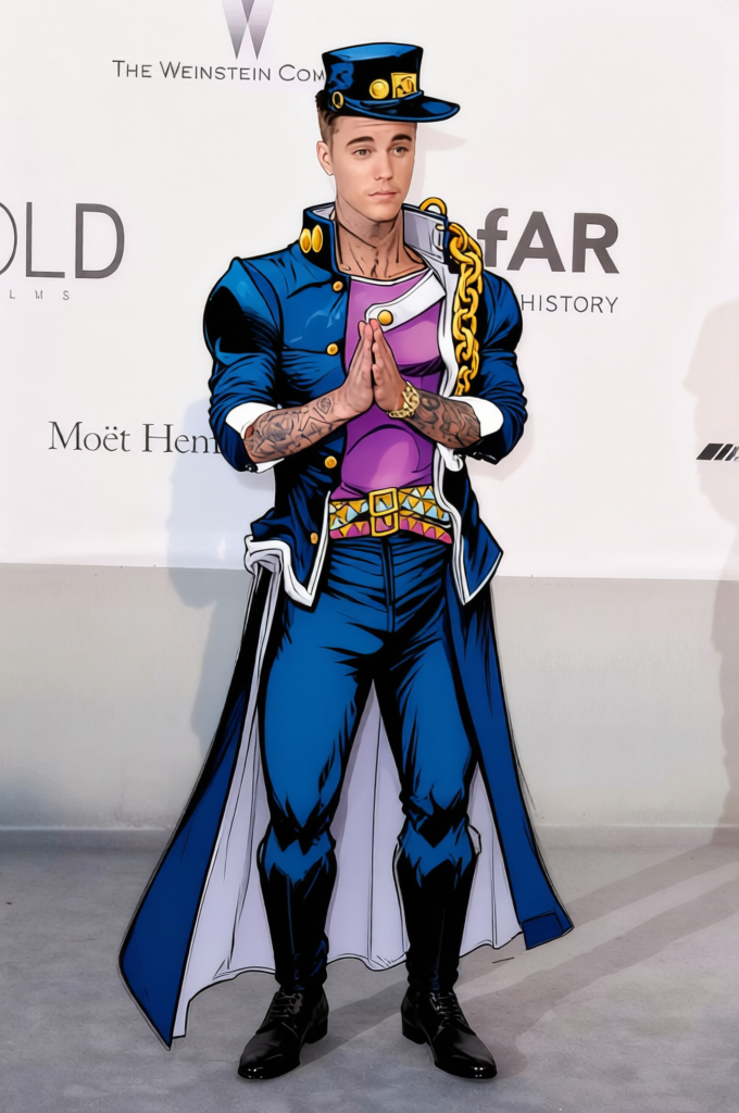 Jojo Jotaro Kujo Black And Purple Gakuran With Hat