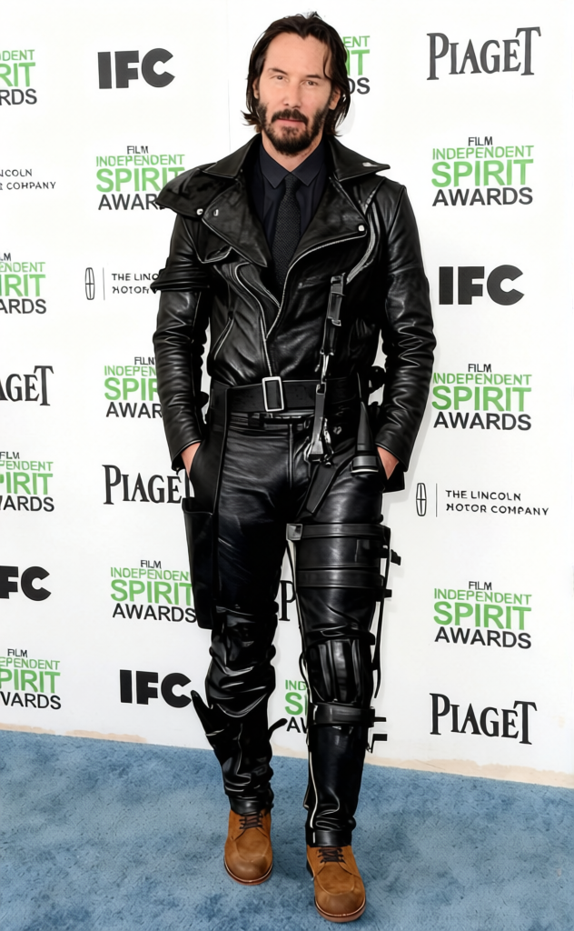Mad Max Black Leather Vest With Leg Brace 2