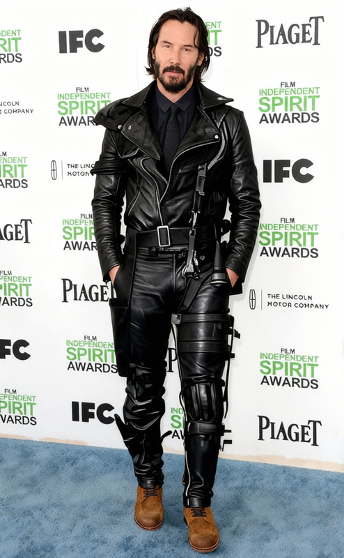 Mad Max Black Leather Vest With Leg Brace 2