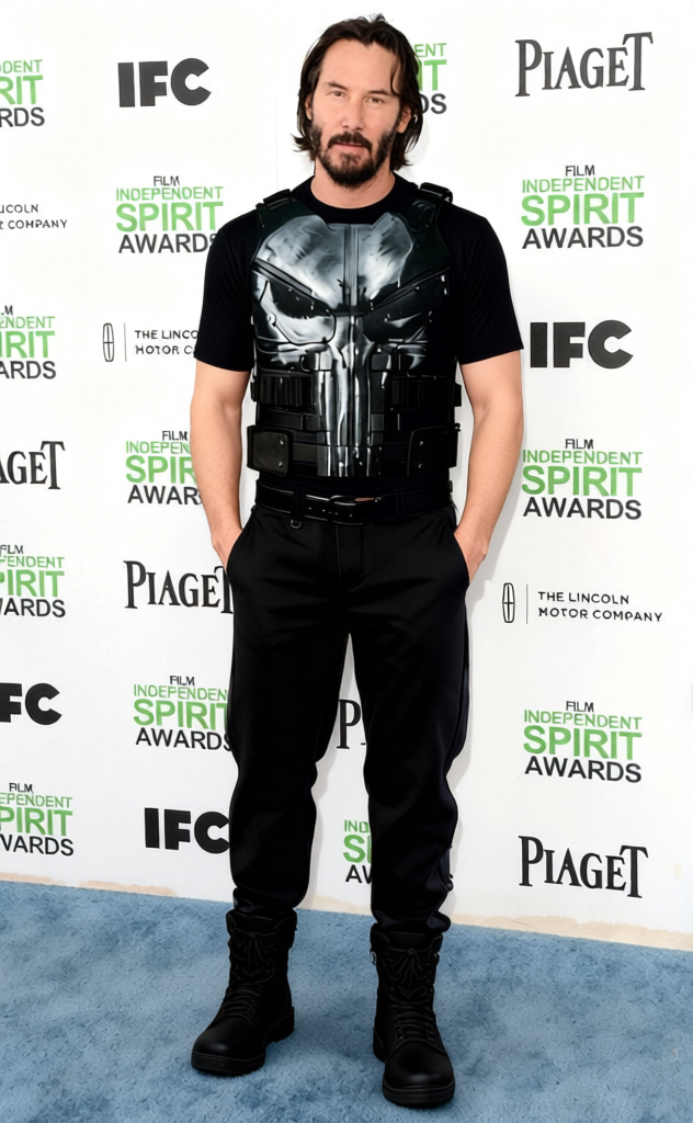 The Punisher Black Coat With Skull Tactical Vest 2
