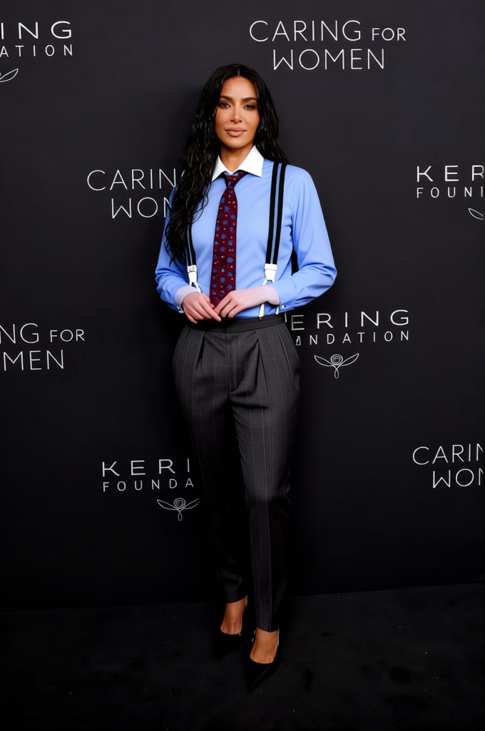 Gordon Gekko Blue Suspenders With White Dress Shirt