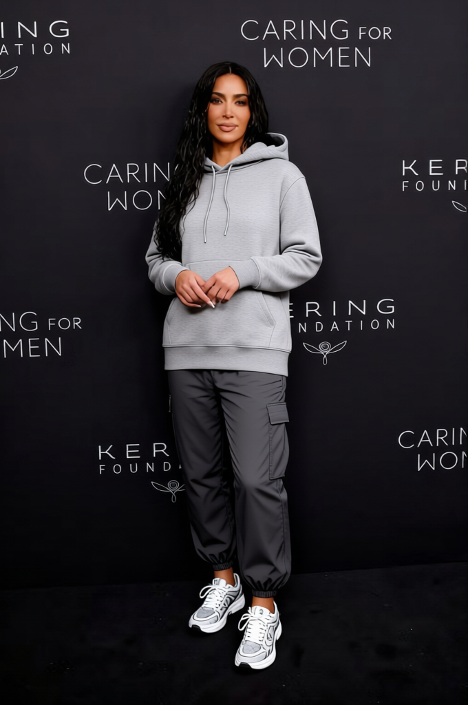 Y2k Parachute Pants And Grey Hoodie