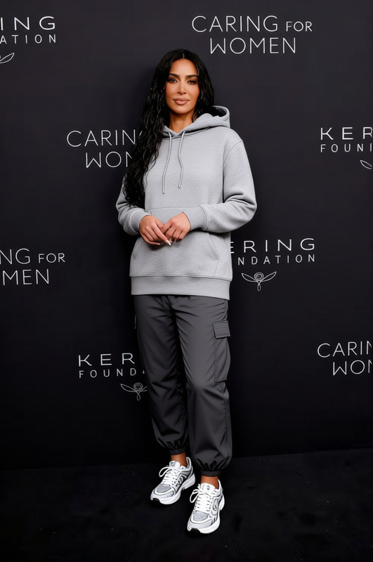 Y2k Parachute Pants And Grey Hoodie